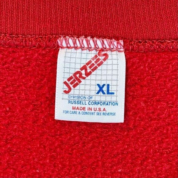 Vintage 90's JERZEES Lion Peace On Earth Christmas Sweatshirt Made in USA XL - Picture 4 of 9